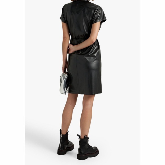 Vince Belted faux leather mini shirt dress - Picture 2 of 9